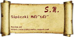 Sipiczki Máté névjegykártya
