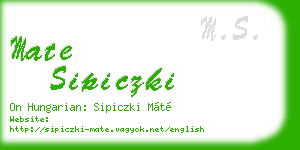 mate sipiczki business card